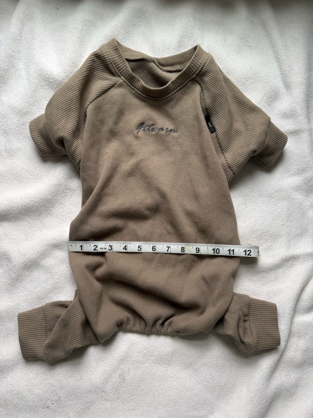 Embroidered Taupe Pet Pajamas